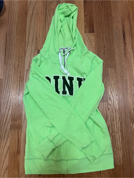 PINK Victoria's Secret Tops - Victoria's Secret PINK Green Full Zip Hoodie size small
